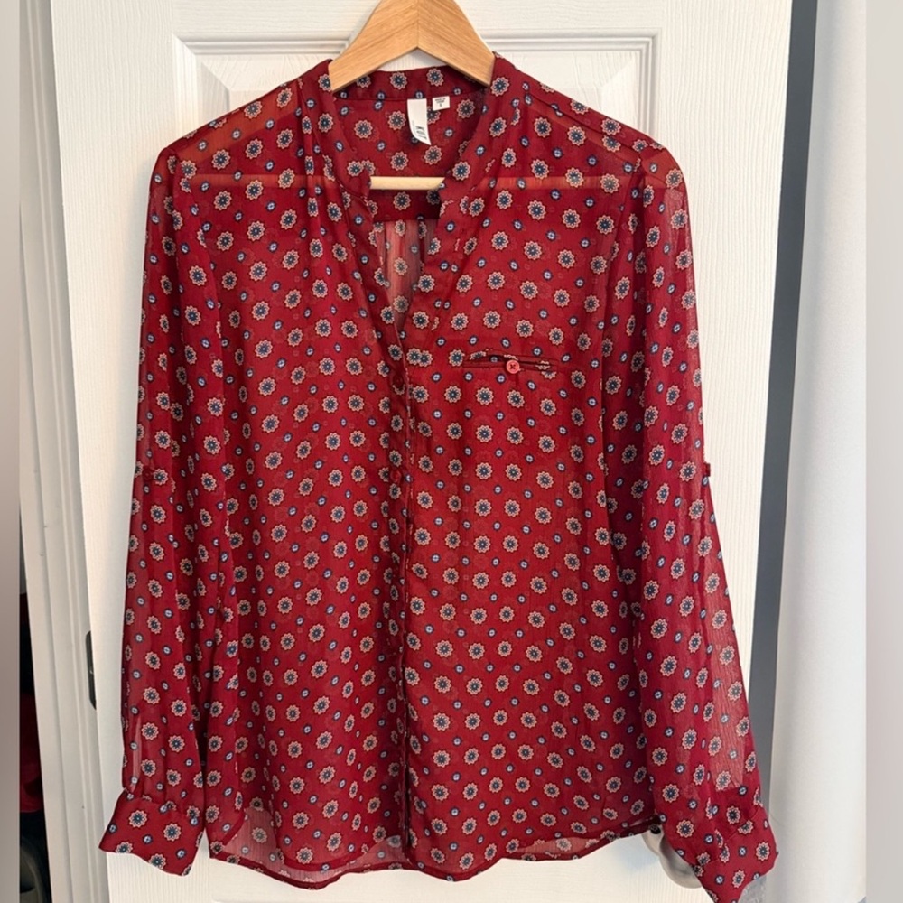 Kut From The Kloth Red Patterned Blouse
